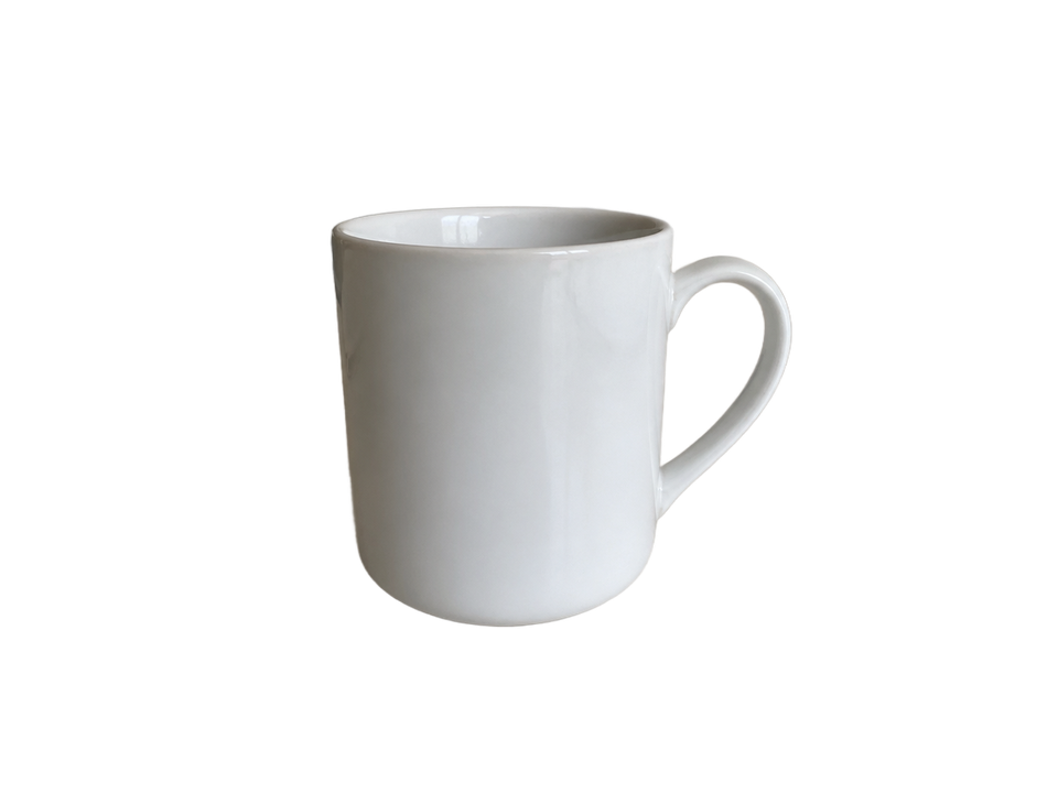Taza blanca · Sin fondo
